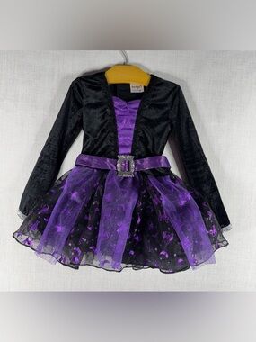 Spirit Girls Black and Purple Sparkle Witch Costume Dress